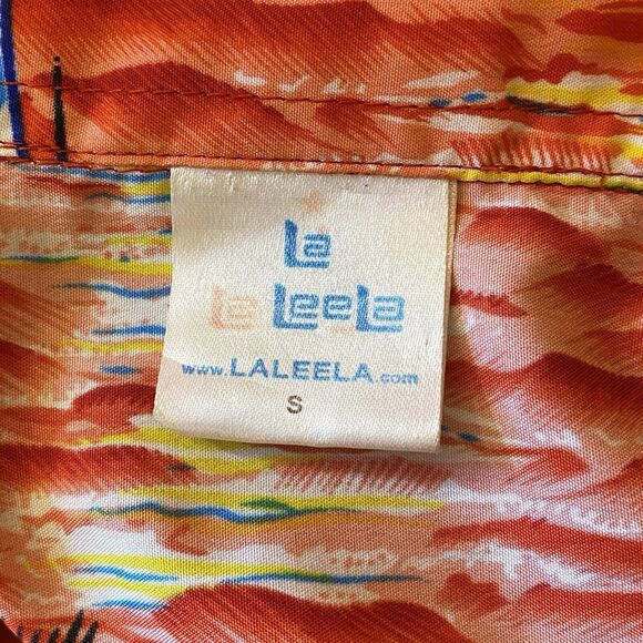 La La Leela Hawaiian Shirt Aloha 100% Terivoile Button Up Short Sleeve  Size S - Picture 8 of 11